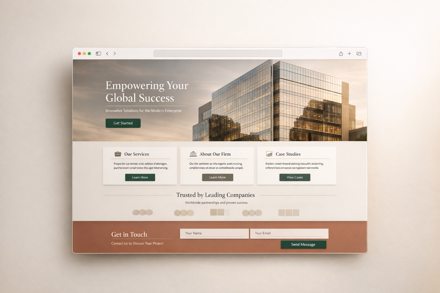Corporate website refresh mockup.